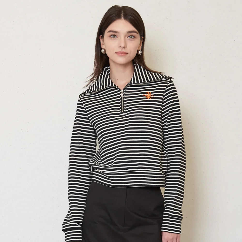 half zip-up sweatshirt_stripe