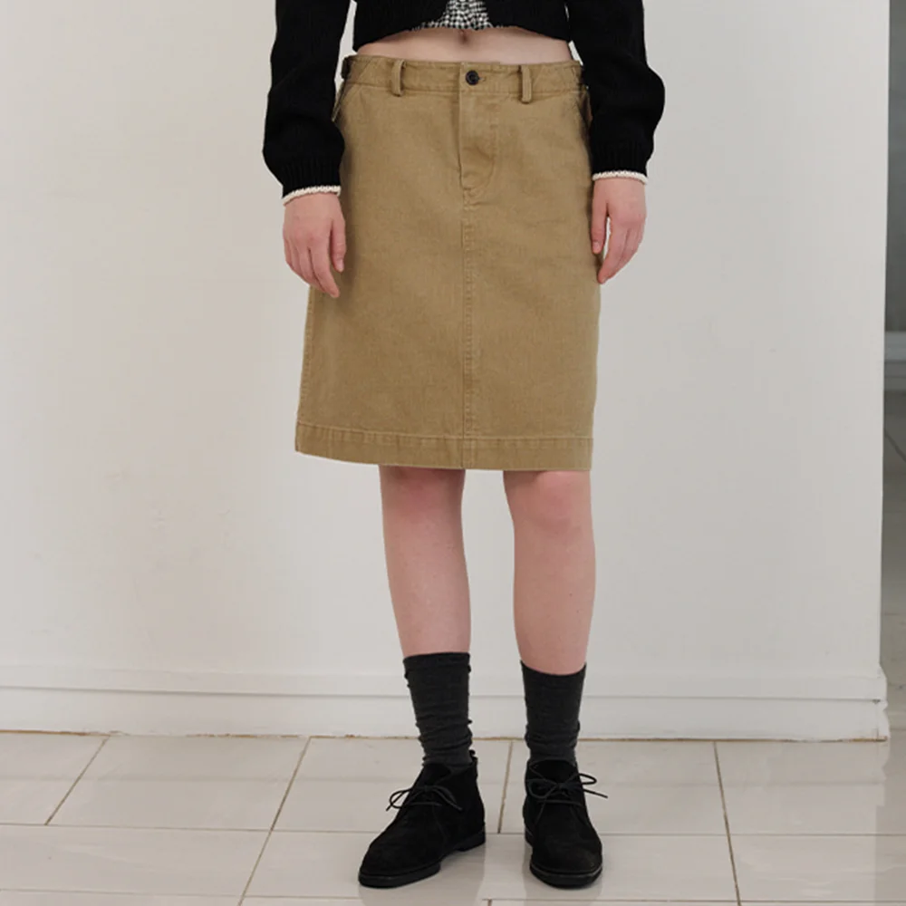 Tessie Cotton Midi Skirt_Camel