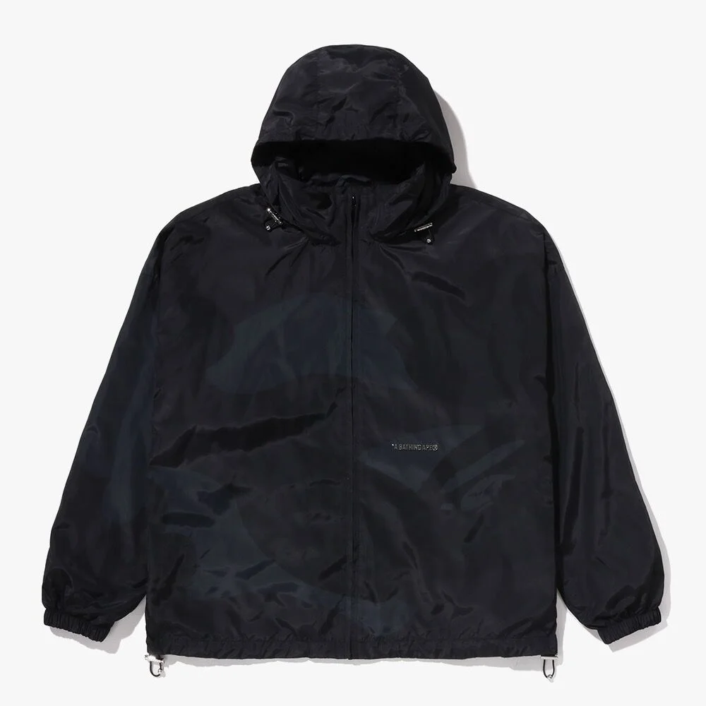 色 迷彩 立領 衣領 連帽衫 外套(M) BLACK