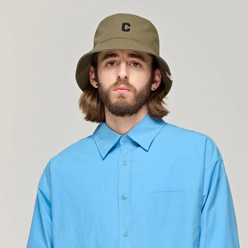 CB LOGO ROUND BUCKET HAT (KHAKI)