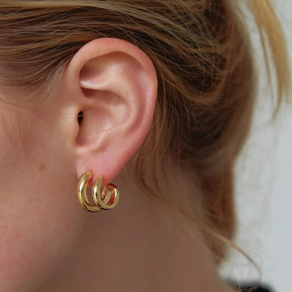 Two Line Ring Earrings