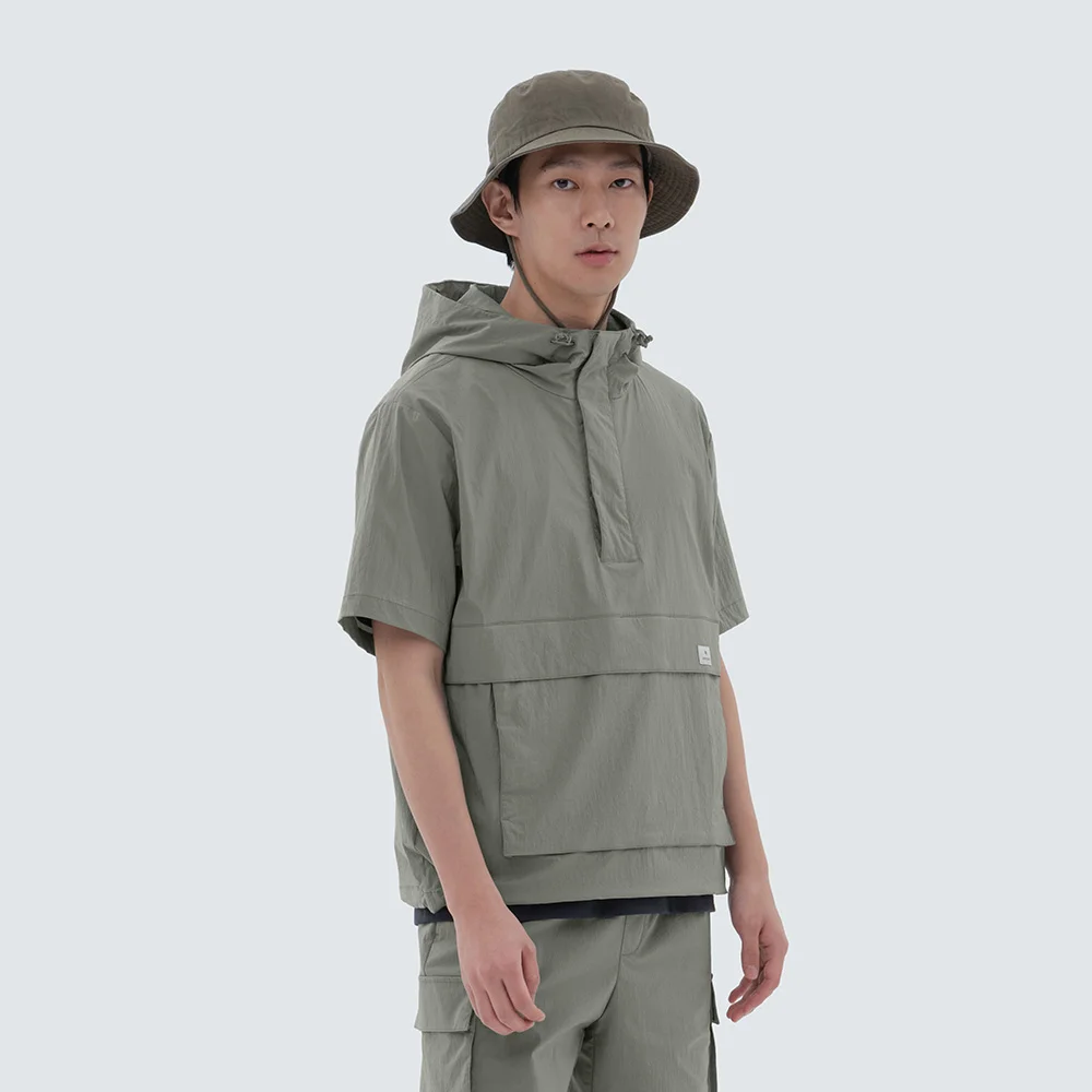 髮根 連帽衫 短袖 風褸 Light Khaki (S24MURAN65)