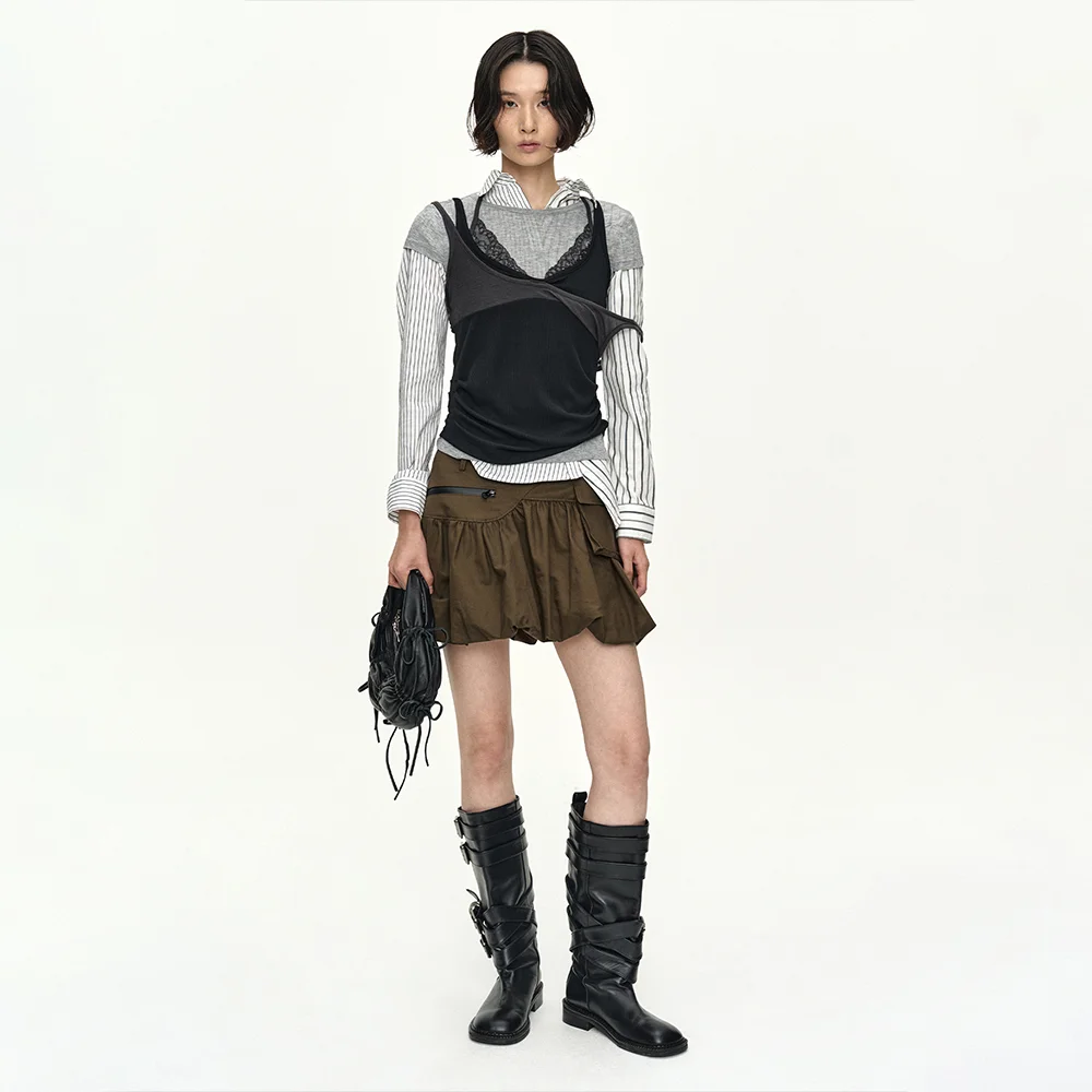 CARGO BALLOON SKIRT apa897w(KHAKI)