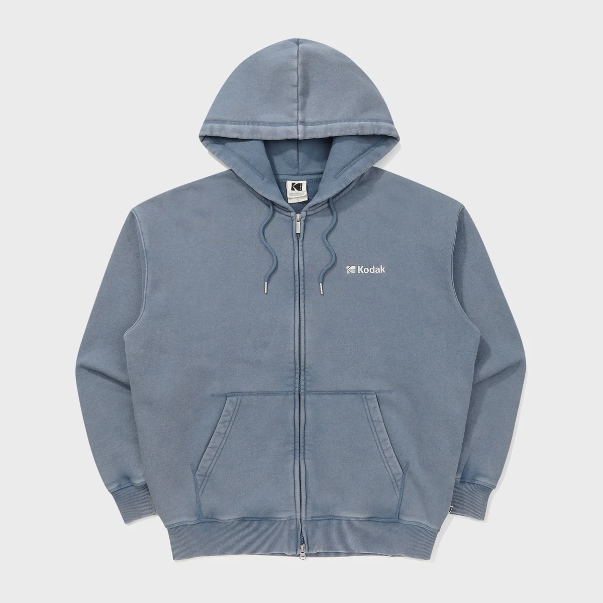 Flash 雪花 水洗 加絨 連帽拉鍊外套 BLUE
