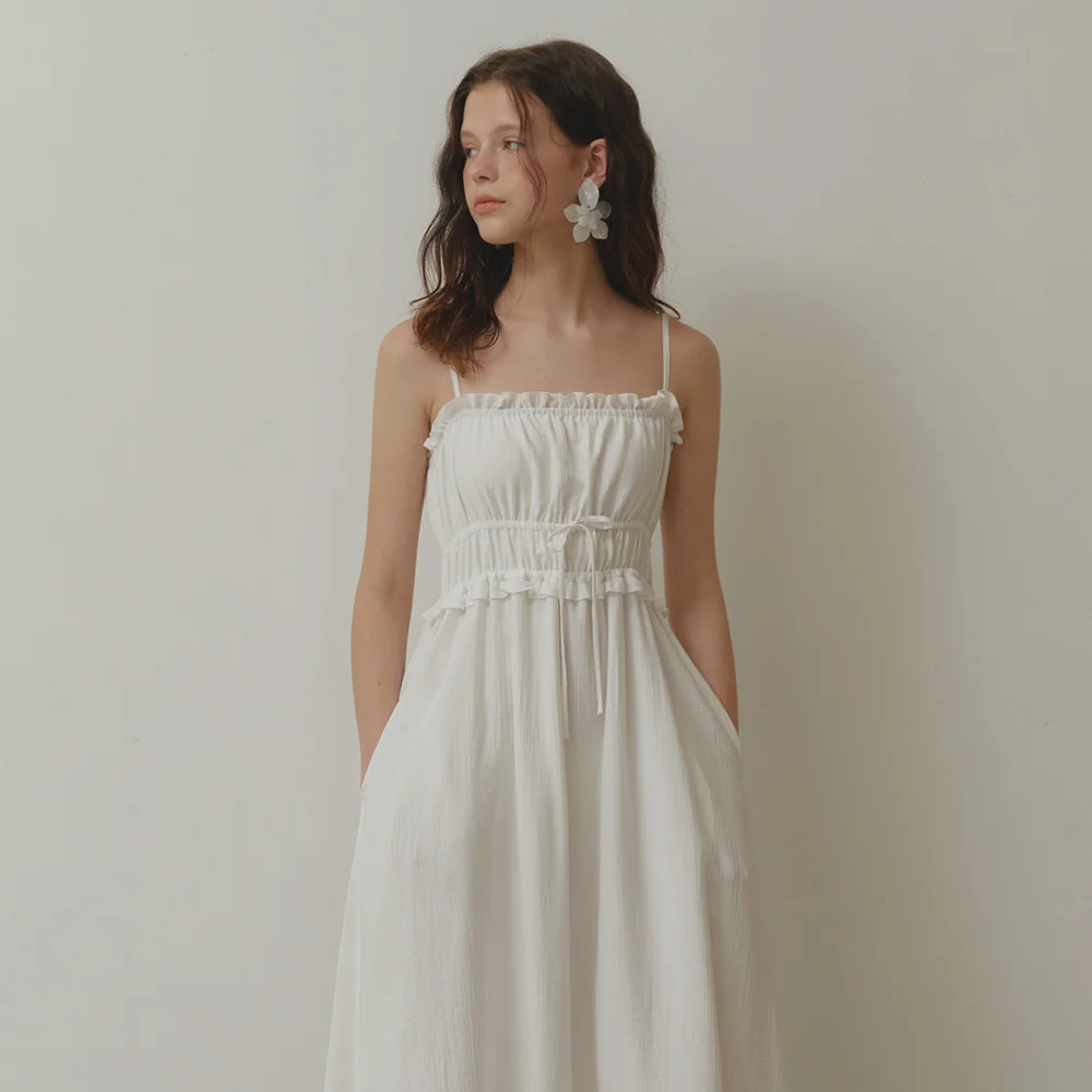 Pescara 荷葉邊 肩帶 長 連衣裙_Fescara Dress