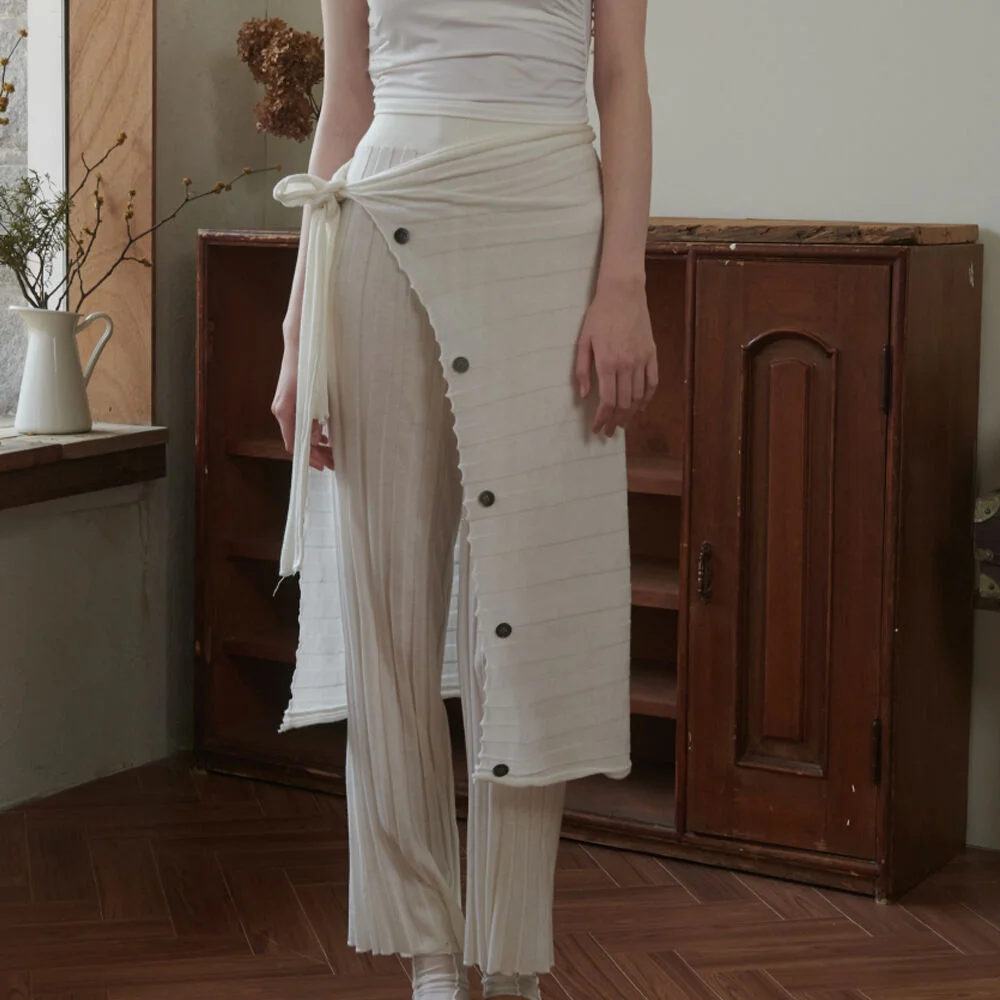 Usual See-Through Layered Pants Set