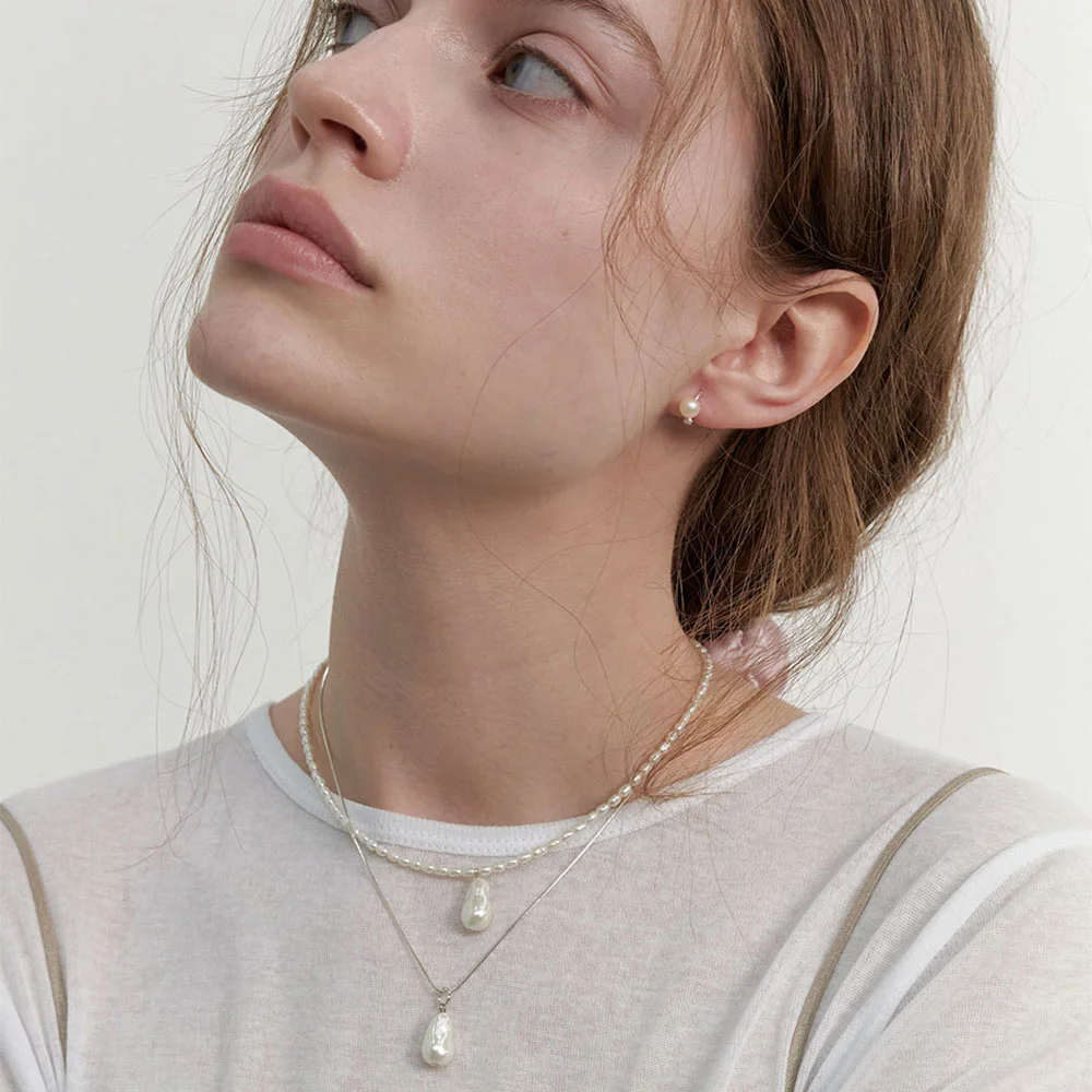 Pure Pearl Drop Necklace (L241ENK010)