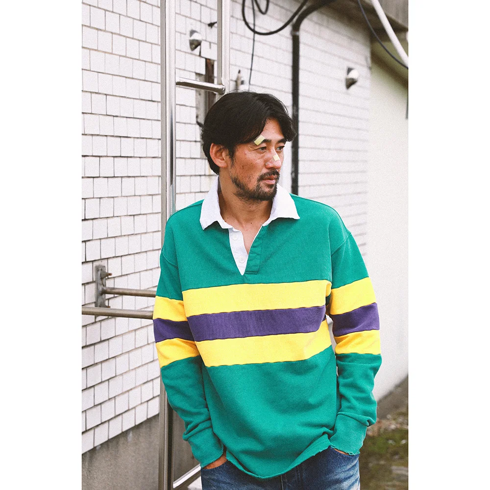 70s Rugby Shirt. Green