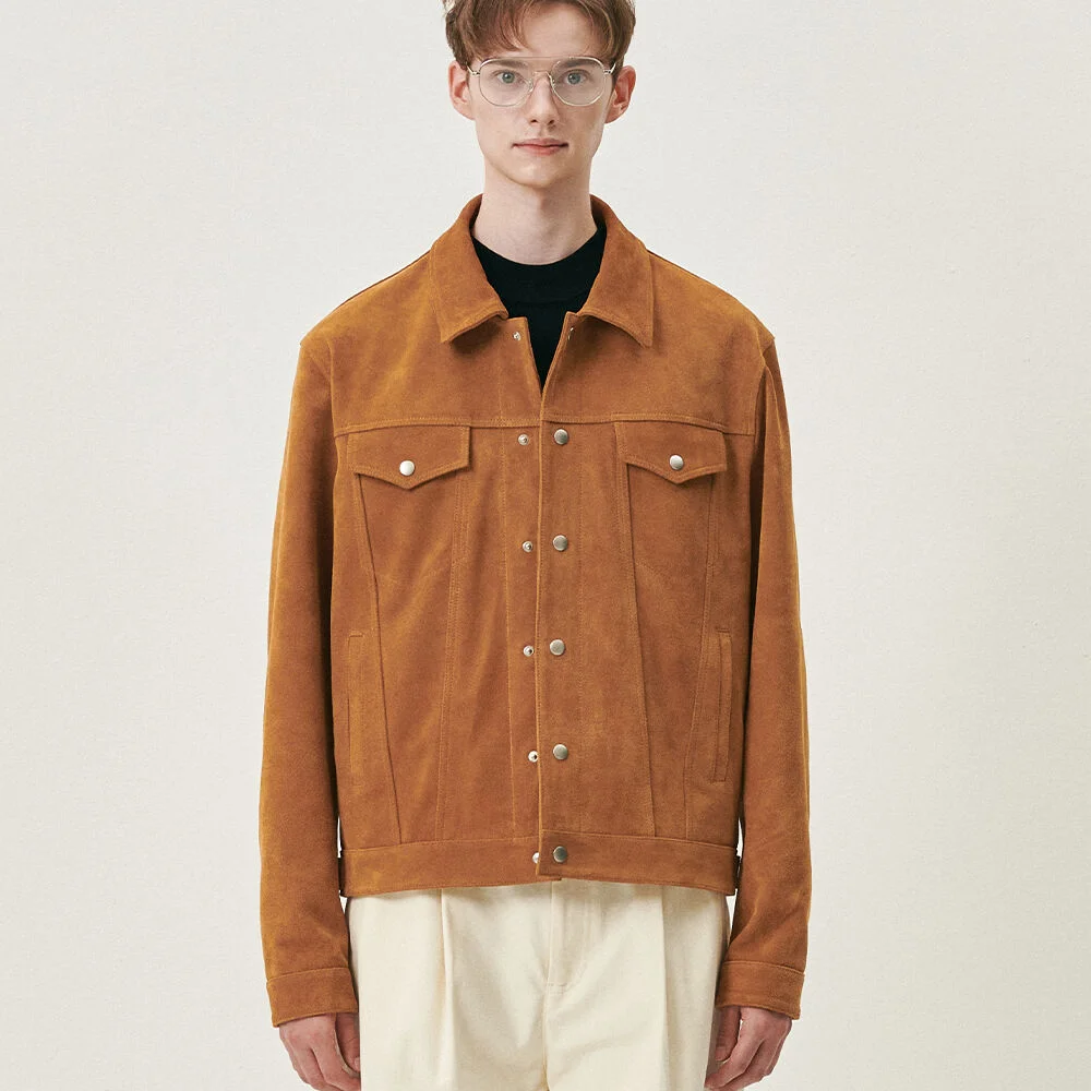 常規 麂皮 Trucker 外套 CAMEL