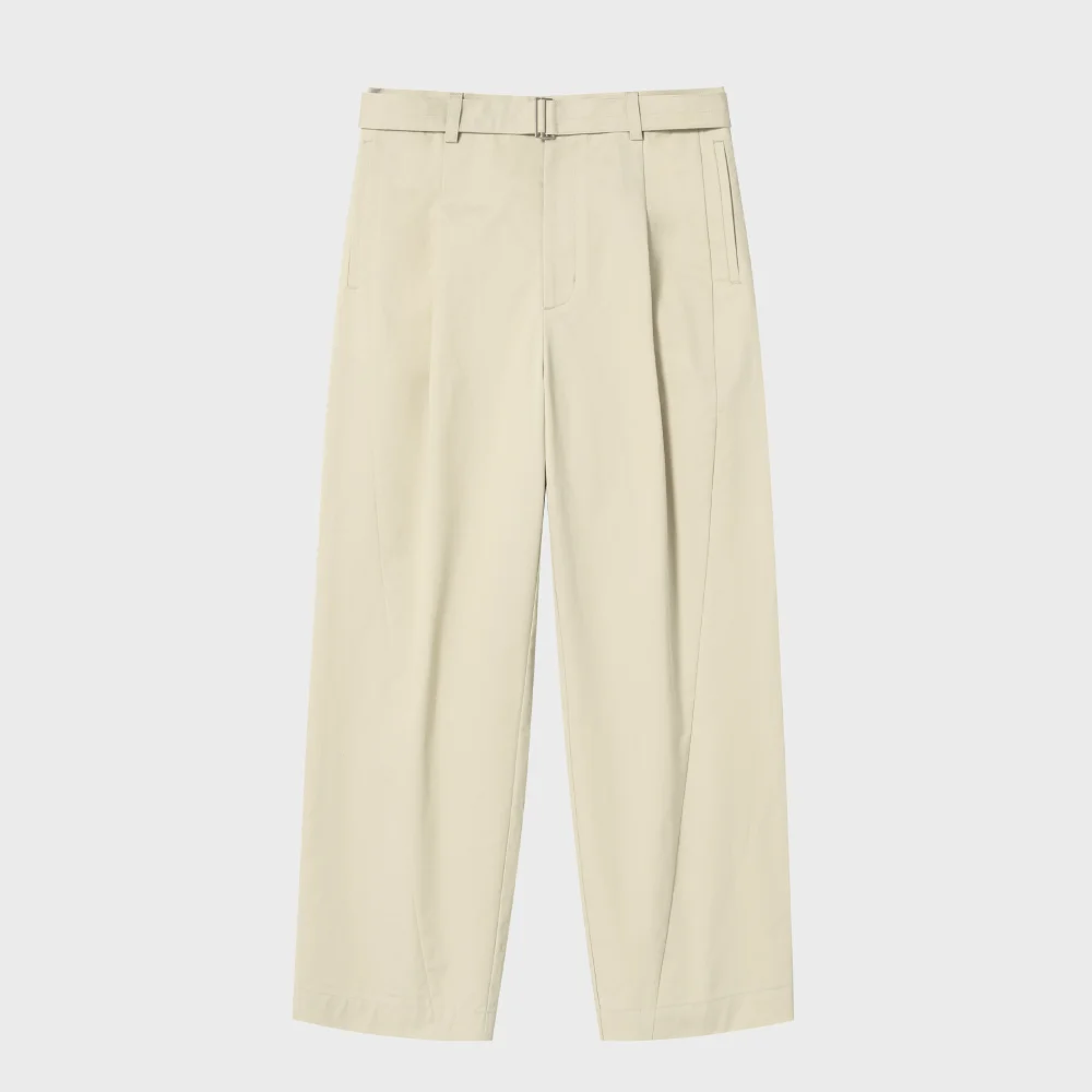 弧形 休閒卡其 褲子_PALE BEIGE / NE-PC023604-20