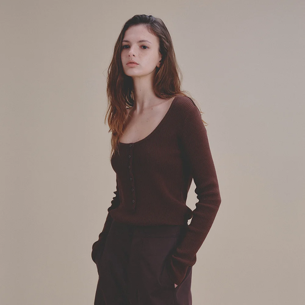 Sonia Henley Knit (Brown)