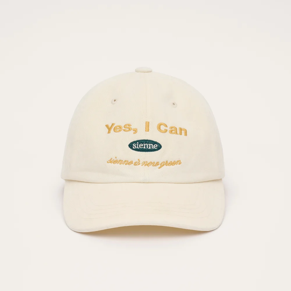 Crown Washed denim ball cap (CREAM)