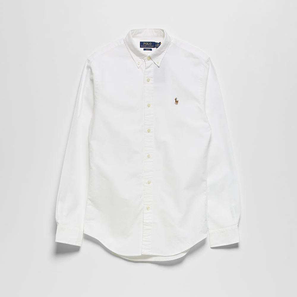 修身版型 牛仔 襯衫 (WHITE)