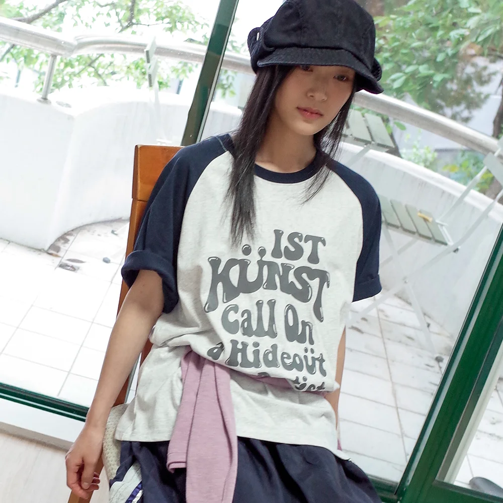 HIDEOUT RAGLAN TEE_LIGHT GREY(IK2EMMT503A)