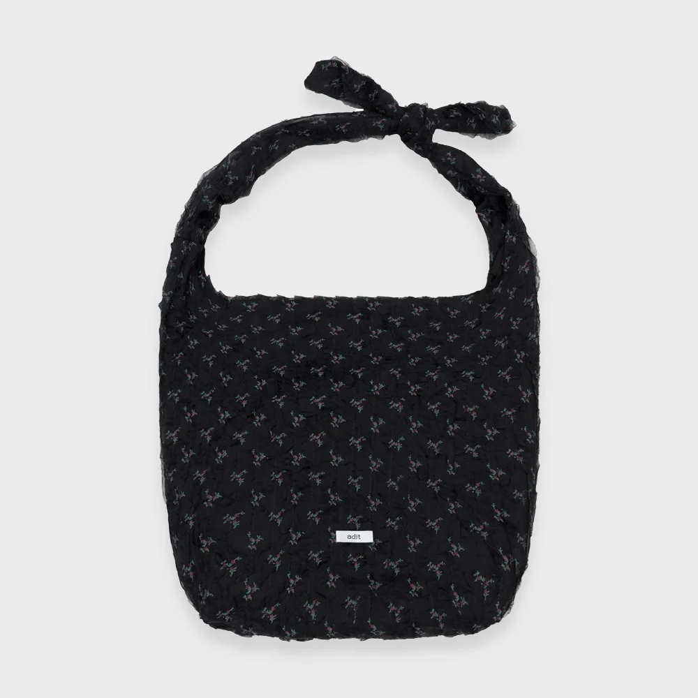 Ruffle flower bag_black
