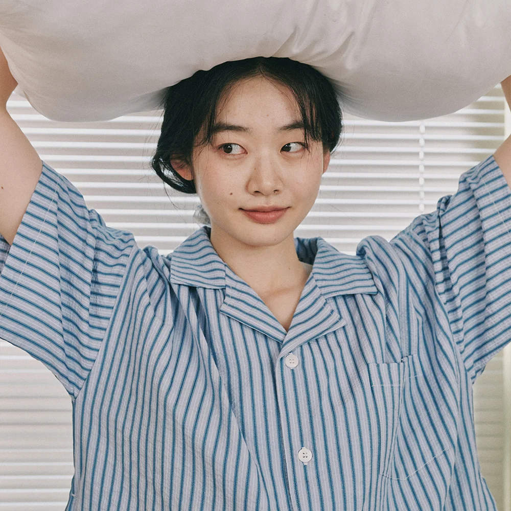 (uni)Residence 泡泡紗 睡衣 Horizon 藍色