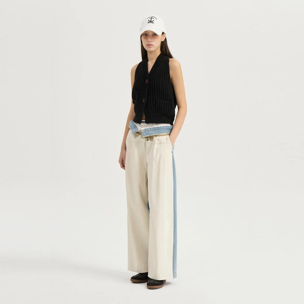 Front Cotton Wide Denim Pants (multi color) LFPDM25820XXX