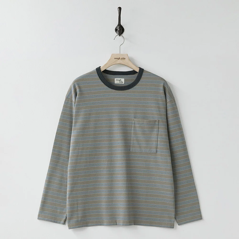 Multi Stripe Long Sleeve Blue Mud