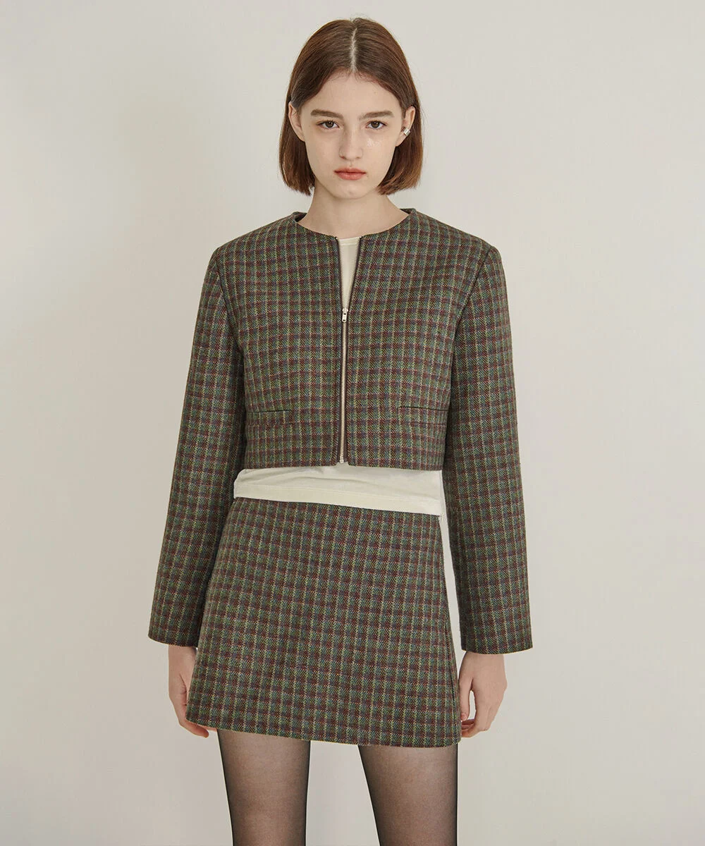 Zipper Set Jacket (Check)
