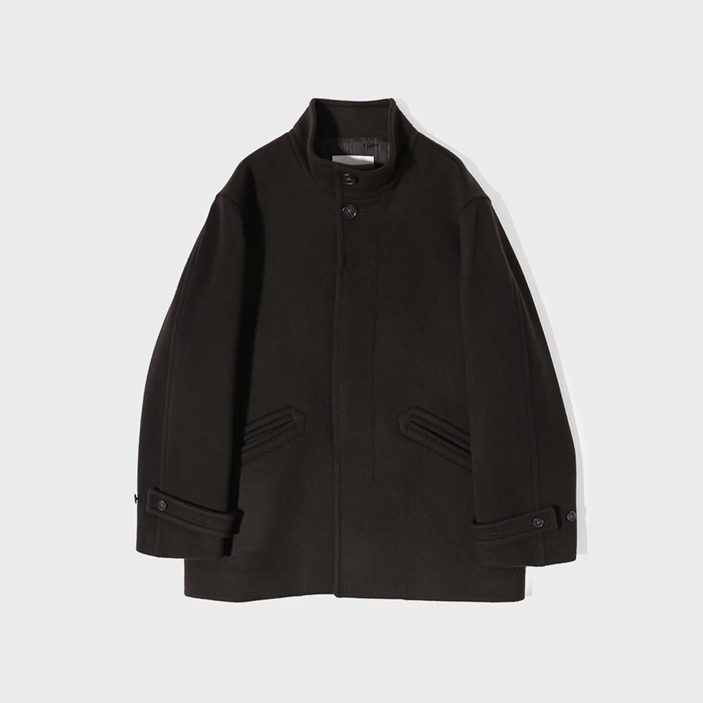 Baron Wool Half Coat Dark Brown