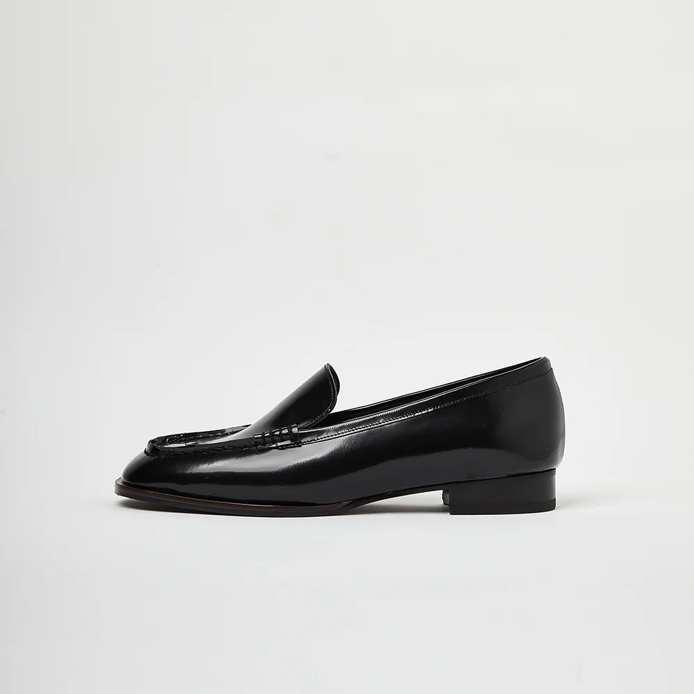 Italy Cow Leather Loafer (Black)