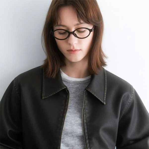LINE BRUSHED LEATHER CROP JACKET (JK-3068)