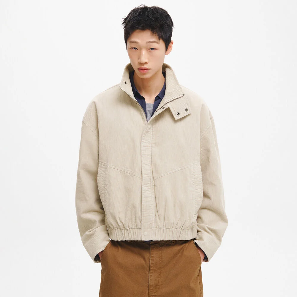UNISEX 高領 燈芯絨 短身外套 外套 / GF3UJP004