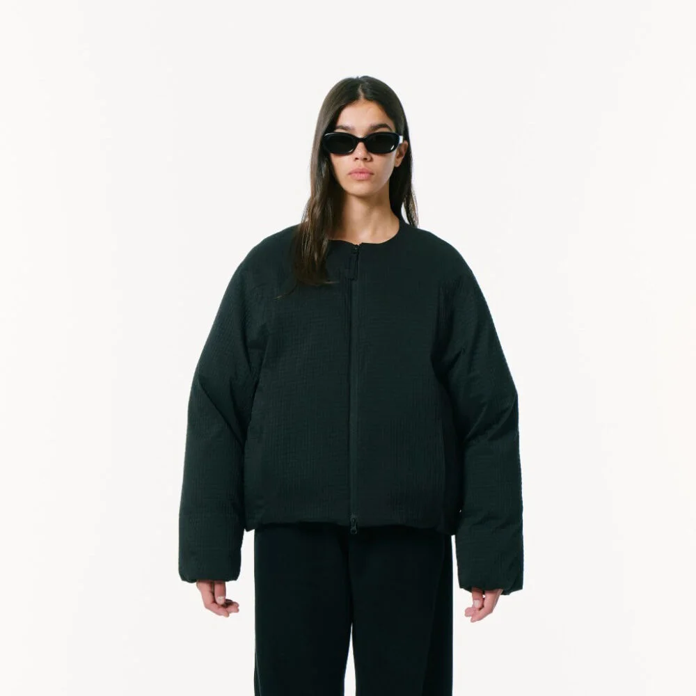 Round Neck Down Jacket (Duck Down) (BLACK)