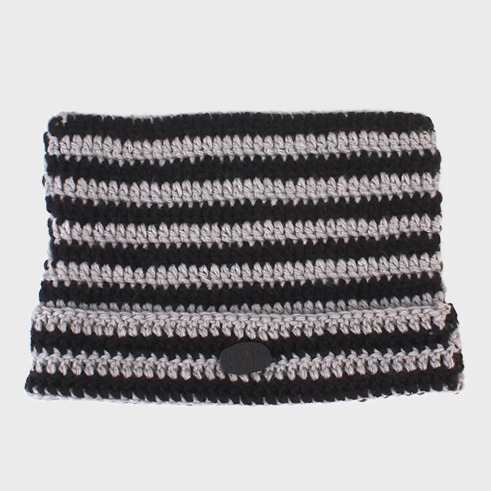 Cat Bold Stripe Gray Beanie 貓耳帽