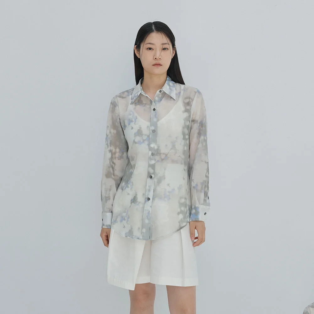 Sheer print over shirts - Jade Green