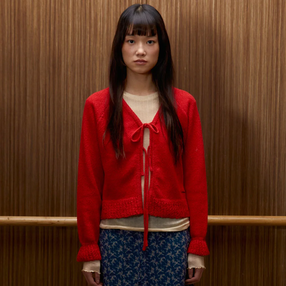 Bow Cardigan (Red)