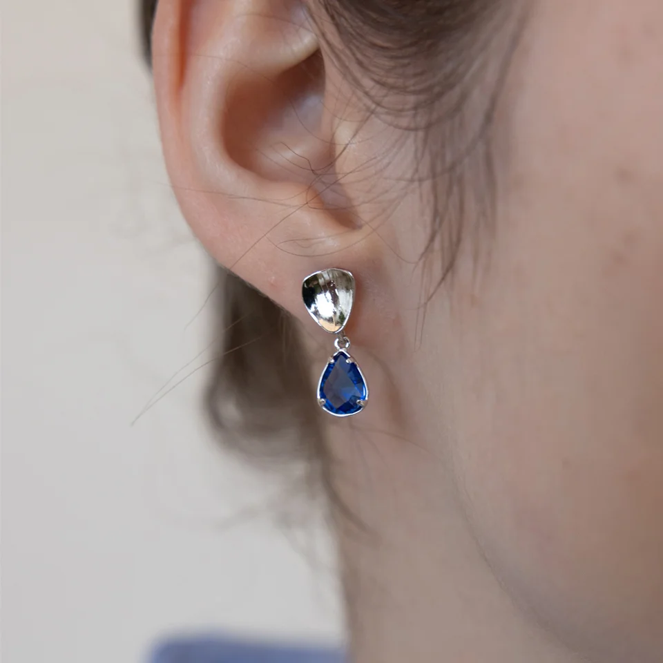 Royal blue drop earring