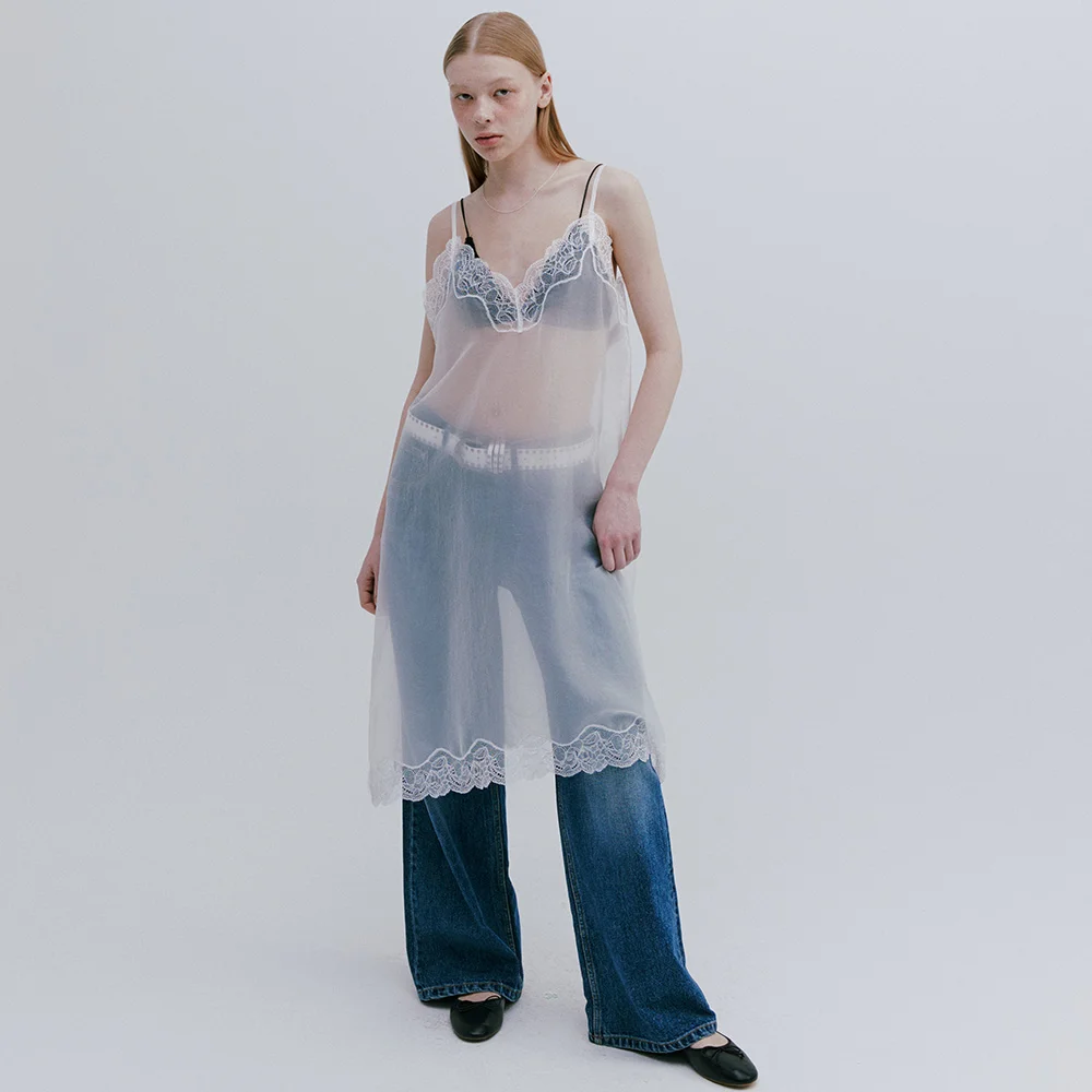 SEE-THROUGH SLIP DRESS / WHITE