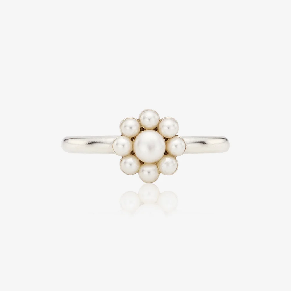 Daisy ring Silver, PEARL