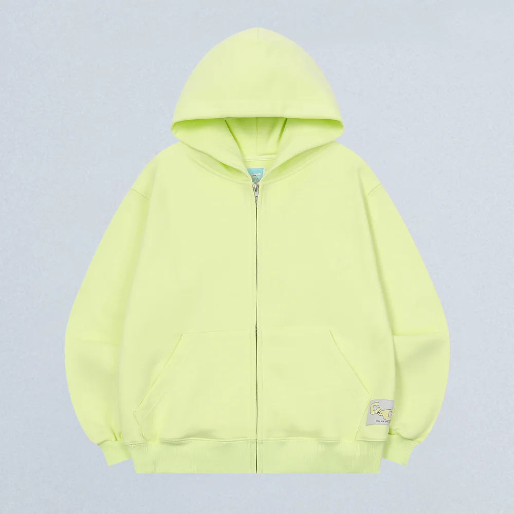 CEC LABEL ZIP-UP HOODIE (NEON)