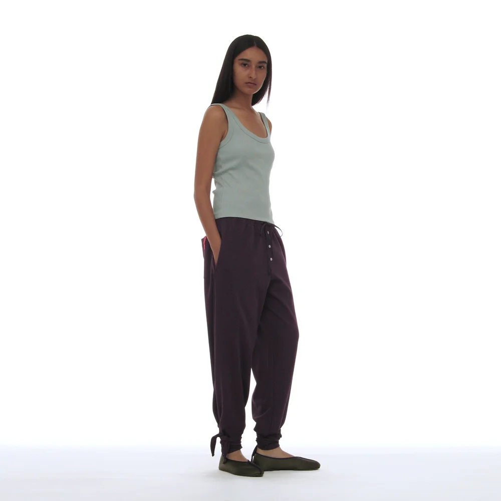 PWC TIE-UP HEM JERSEY TROUSERS_MIDNIGHT PLUM