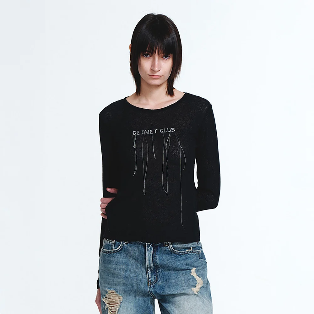 SHEER LONG SLEEVE IN BLACK