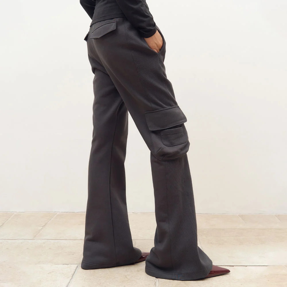 Line Cargo Sweat Pants in Charcoal