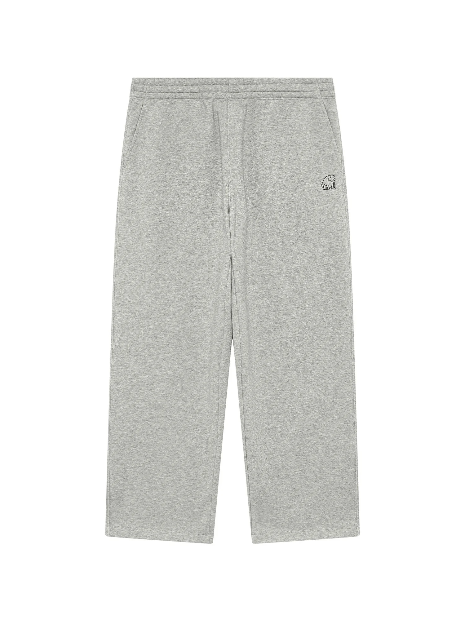 小 北極熊 加絨 運動服 直筒 褲子 - U_Melange GREY OUW26334MH