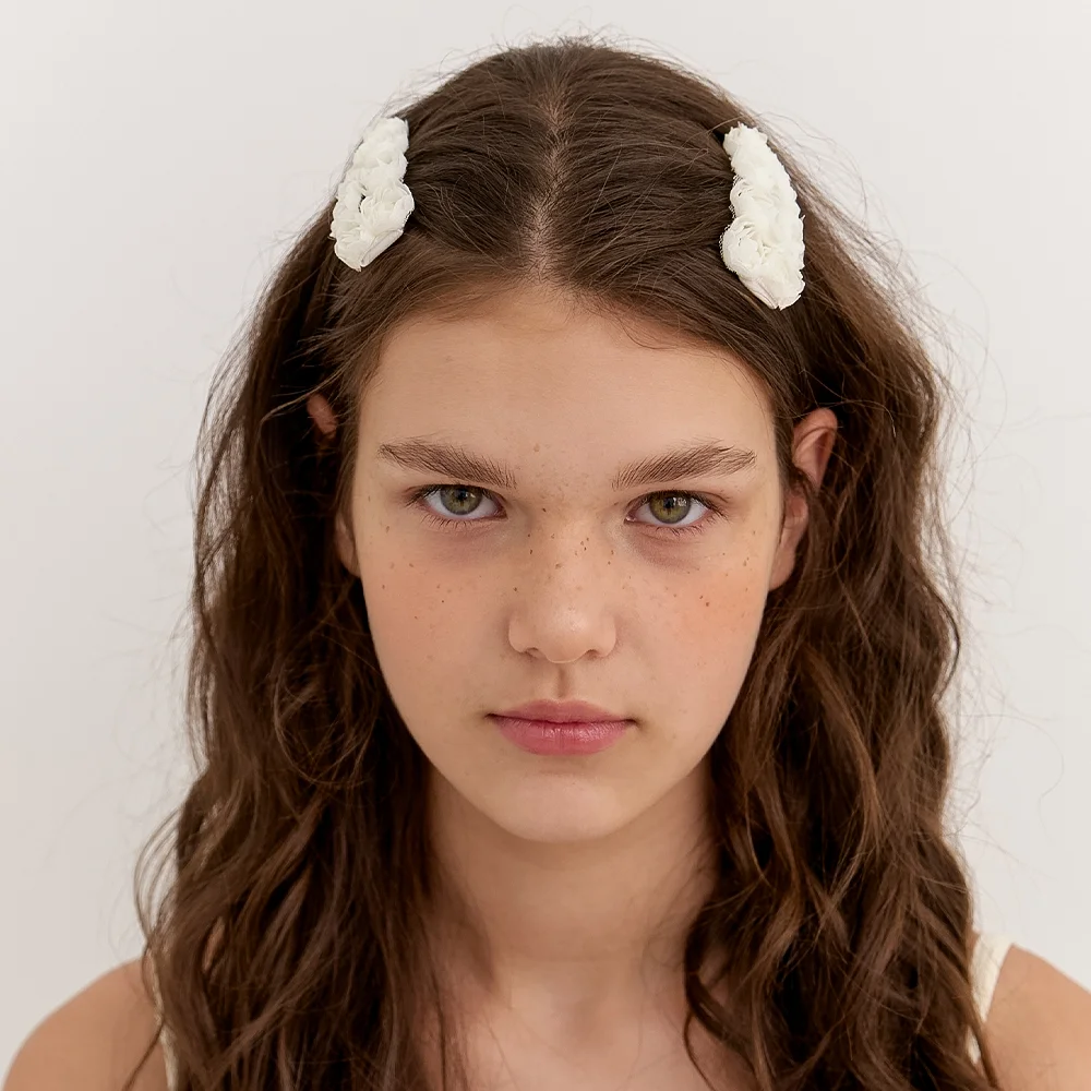 rosy bloom hair pin - ivory