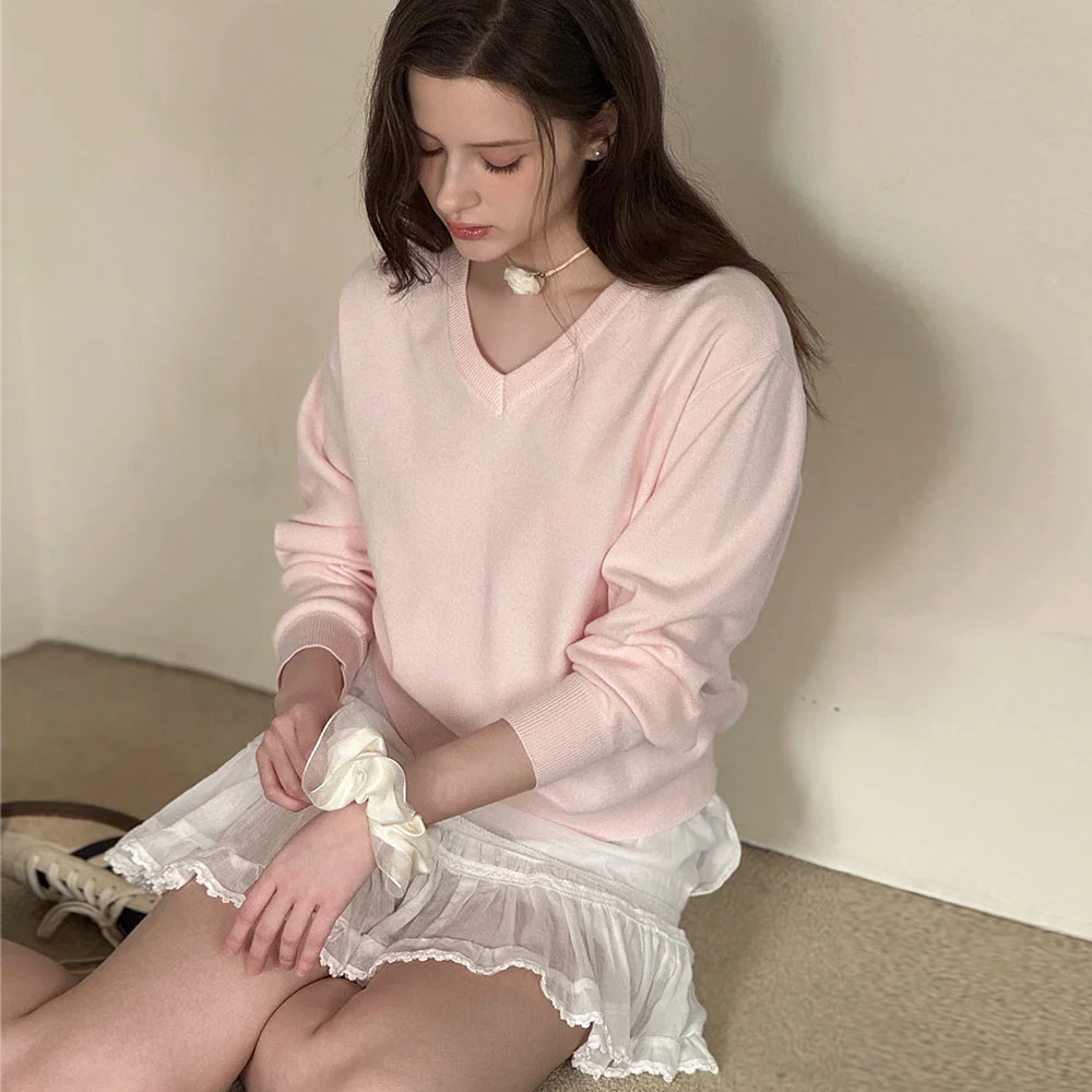 V Neck Knit Pullover