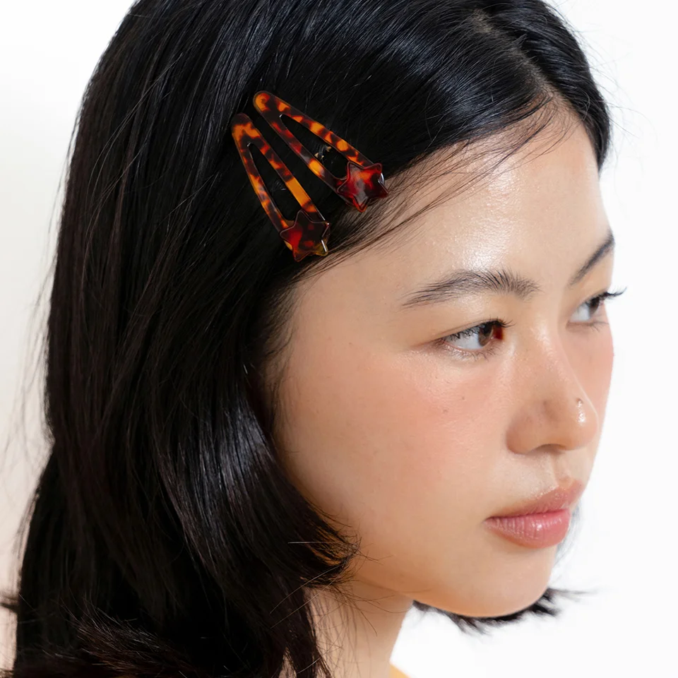 leopard star hair pin