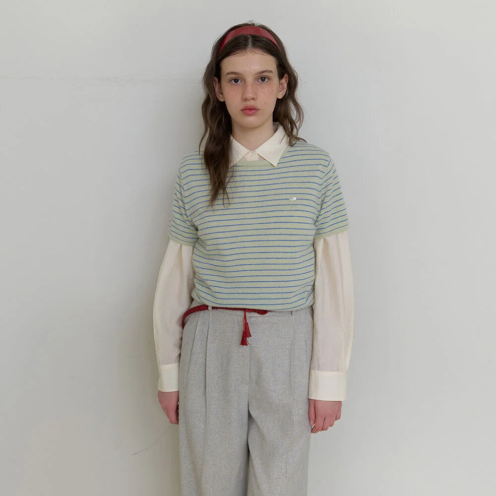 Farh half knit top lime