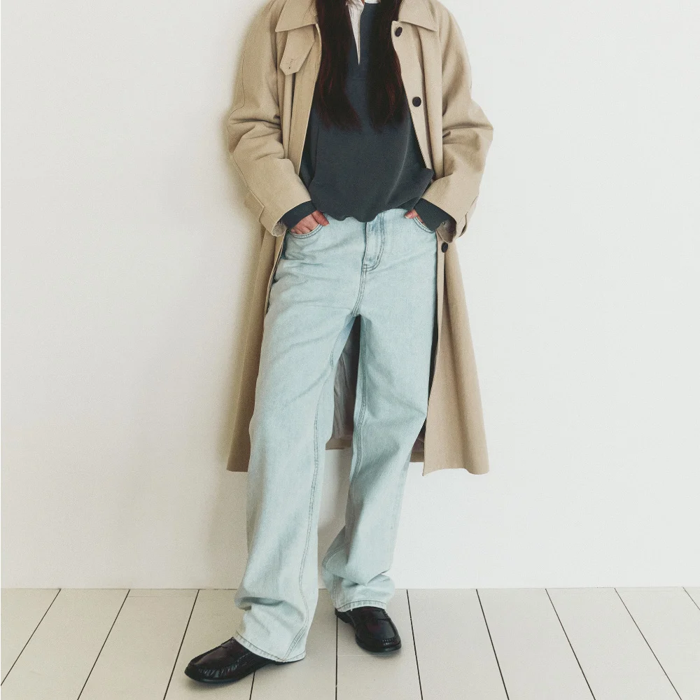 WIDE STRAIGHT JEANS - ICE BLUE
