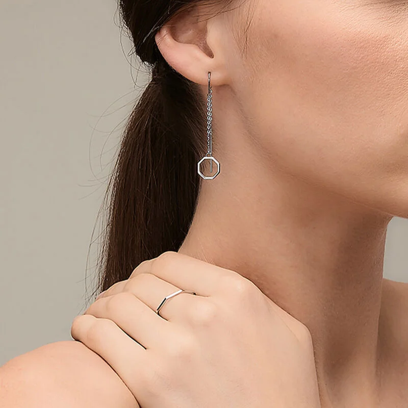 OKTO FOUNTAIN EARRINGS SILVER