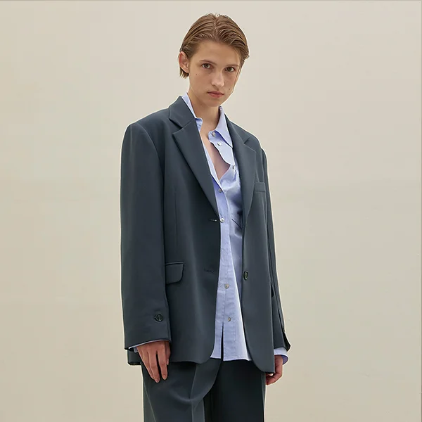 EDITH SET-UP SLEEVE COLOR BLOCK OVERFIT JACKET (JK-2857)