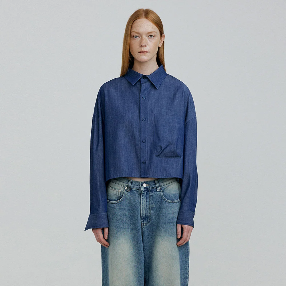 CRO overfit crop denim shirts