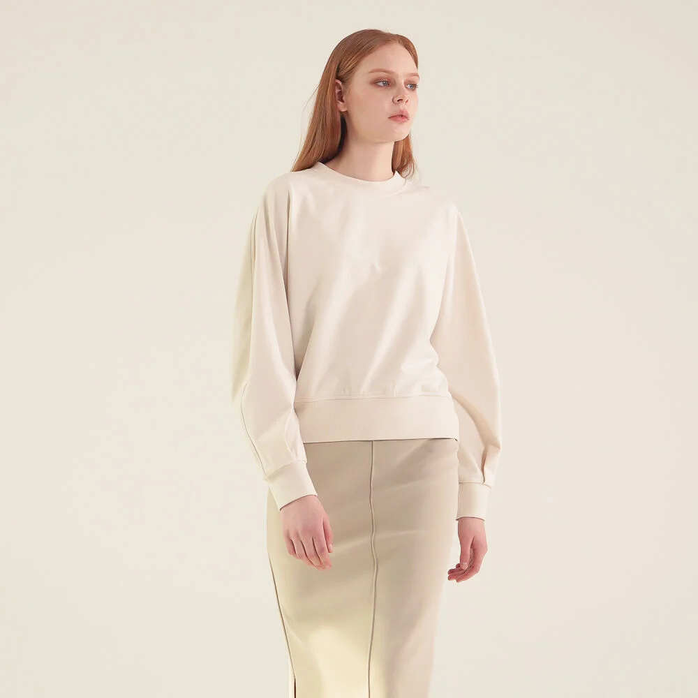 Raglan Sleeve Sweatshirt_L.Beige