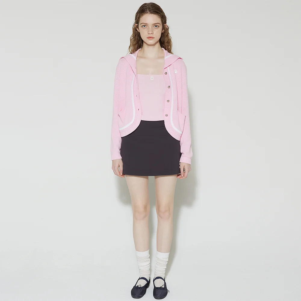 open collar cardigan_pink