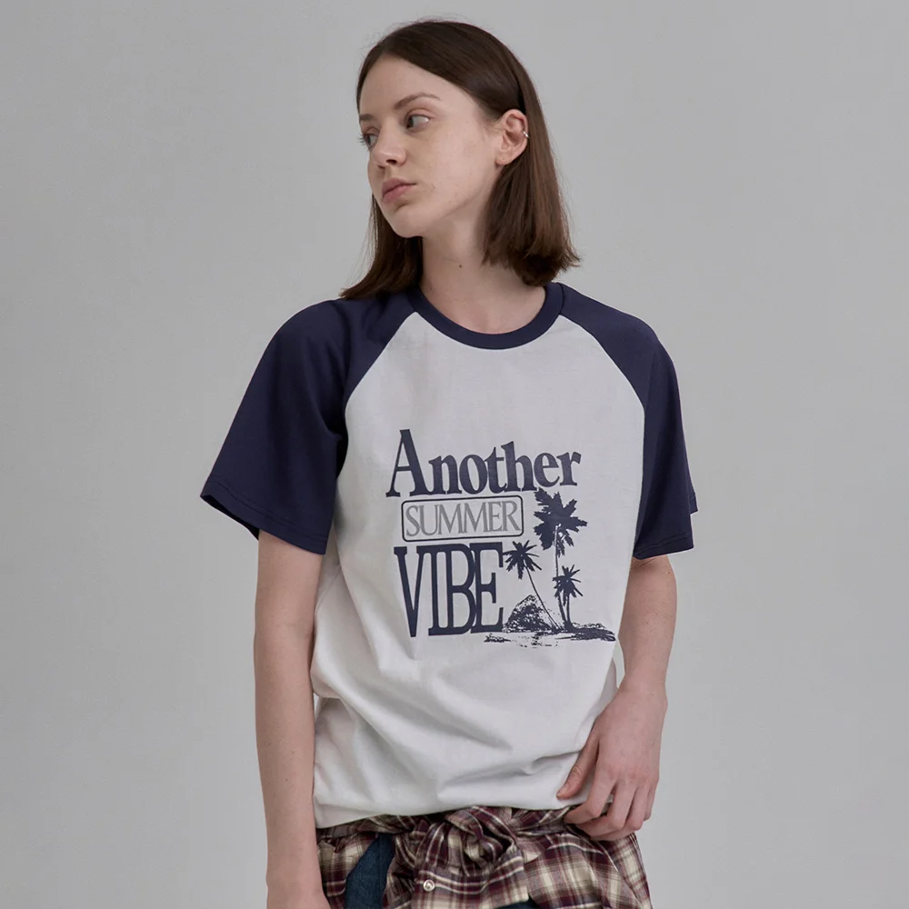 SUMMER VIBE RAGLAN T-SHIRT - WHITE